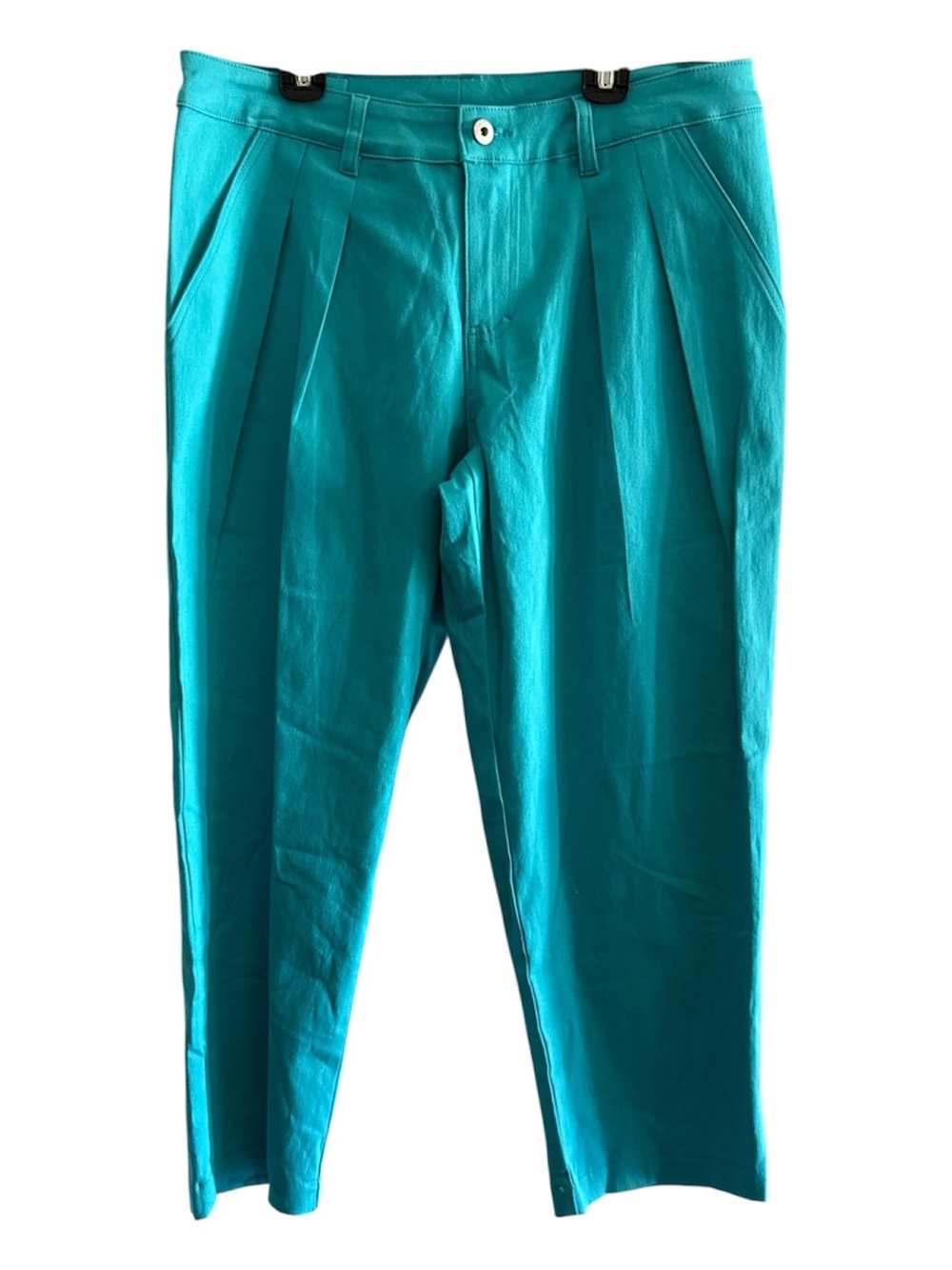 Boom Boom Jeans Teal Cropped Pleated Ankle Pants Size large